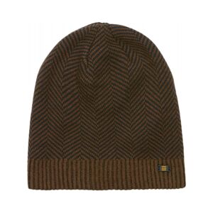 No Excess Beenie zig zag jacquard knit brown Bruin One Size Male