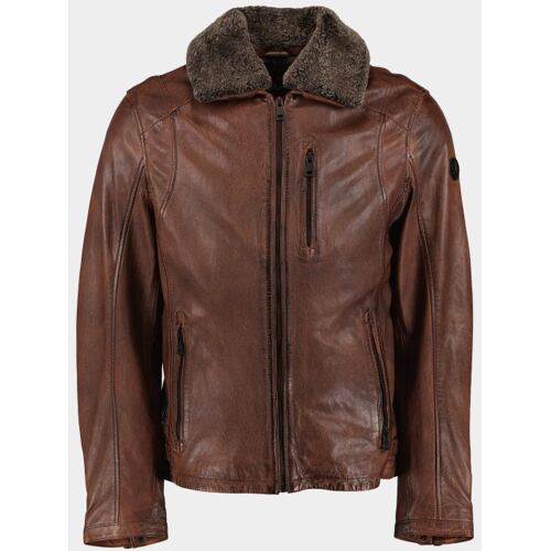 DNR Lederen jack kleur toevoegen leather jacket 52196.3/460 Bruin 58 Male