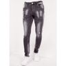 True Rise Slim fit jeans met scheuren slm Grijs 33 Male