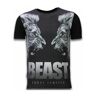 Local Fanatic Beast digital rhinestone t-shirt Zwart Small Male