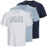 Jack & Jones Jwhfloral brand tee ss crew neck 3p Wit 2X-Large Male