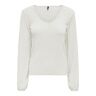 Only Onlmadelina l/s v-neck top cc jrs Ecru Small Female