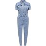 Only Onlpalmer ss dnm jumpsuit l ank cro light blue den Blauw Large Female