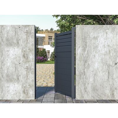 Vente-unique Draaipoort van aluminium - L103 x H180 cm Antraciet - VIAZO Vente-unique Draaipoort van aluminium - L103 x H180 cm Antraciet - VIAZO