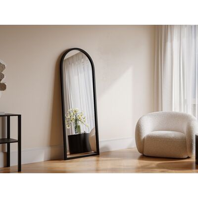 Vente-unique Grote boogvormige spiegel van paulowniahout - L65 x H170 cm - Zwart - SHANGI Vente-unique Grote boogvormige spiegel van paulowniahout - L65 x H170 cm - Zwart - SHANGI
