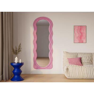 Vente-unique Organische spiegel van velours - L65 x H170 cm - Roze - AYANI Vente-unique Organische spiegel van velours - L65 x H170 cm - Roze - AYANI