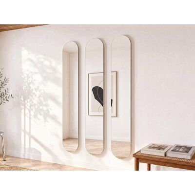 Vente-unique Set van 3 ovale wandspiegels - L30 x H175 cm - KANXI Vente-unique Set van 3 ovale wandspiegels - L30 x H175 cm - KANXI