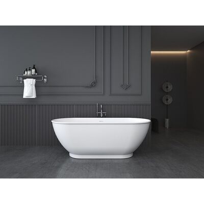 Vente-unique Vrijstaand ovaal bad – 170 × 75 × 60 cm – glanzend wit – acryl – 240 L – MOBULA Vente-unique Vrijstaand ovaal bad – 170 × 75 × 60 cm – glanzend wit – acryl – 240 L – MOBULA