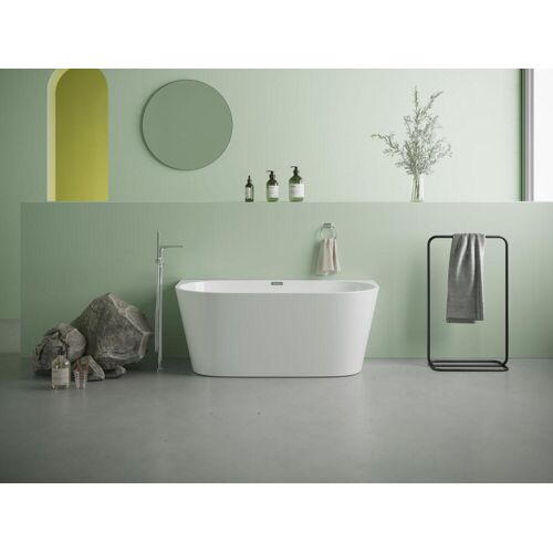 Shower & Design Halfvrijstaand bad - 175 liter - 130 x 71,5 x 58Â cm - Wit - Acryl - DIVINA