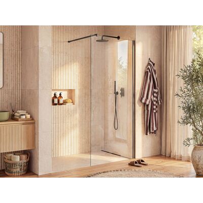 Vente-unique Inloopdouchewand - Mat zwart - 5 mm glas - 80x200 cm - DAREN Vente-unique Inloopdouchewand - Mat zwart - 5 mm glas - 80x200 cm - DAREN