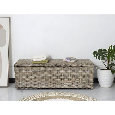 Vente-unique Opbergruimte van kubu GAO - L130 x D45 x H44 cm - Natuurlijk grijs Vente-unique Opbergruimte van kubu GAO - L130 x D45 x H44 cm - Natuurlijk grijs