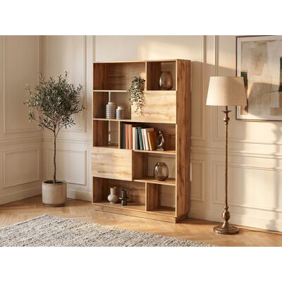 Vente-unique Boekenkast met 2 deuren en 8 nissen - Naturel - CEVANIA Vente-unique Boekenkast met 2 deuren en 8 nissen - Naturel - CEVANIA