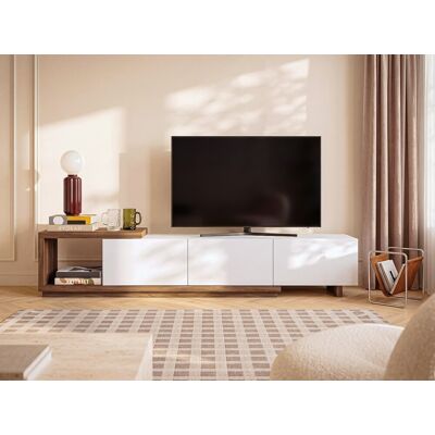 Vente-unique Tv-meubel met 3 lades en 1 nis - Wit en naturel - DUKIAN Vente-unique Tv-meubel met 3 lades en 1 nis - Wit en naturel - DUKIAN