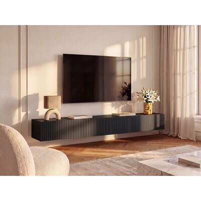 Vente-unique Hangend tv-meubel met 3 deurtjes - Zwart - DANTAY Vente-unique Hangend tv-meubel met 3 deurtjes - Zwart - DANTAY