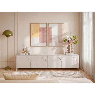 Vente-unique TV-meubel met 4 deuren - Beige - NALYRA van Maison Céphy Vente-unique TV-meubel met 4 deuren - Beige - NALYRA van Maison Céphy