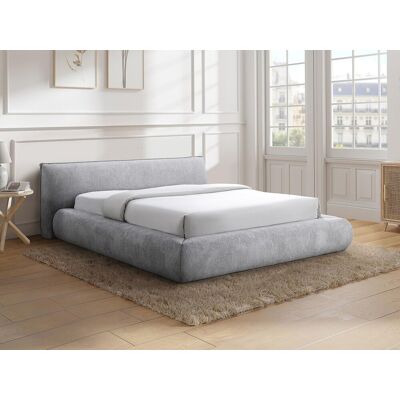 Vente-unique Kofferbed + Matras 160 x 200 cm - Stof - Lichtgrijs - MIRSIO Vente-unique Kofferbed + Matras 160 x 200 cm - Stof - Lichtgrijs - MIRSIO