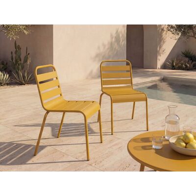 MYLIA Tuinstoelen - Mosterdgeel - Opstapeldesign - Tuin Type MYLIA Tuinstoelen - Mosterdgeel - Opstapeldesign - Tuin Type