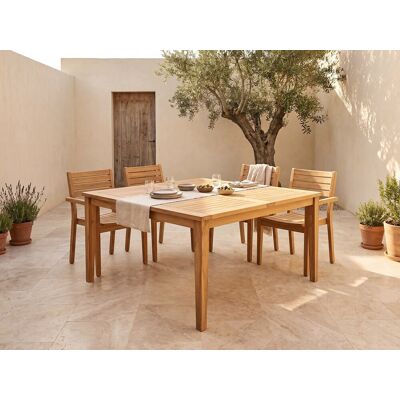 Vente-unique Vierkante tuineettafel van teakhout L140 cm - Licht naturel - ALLENDE Vente-unique Vierkante tuineettafel van teakhout L140 cm - Licht naturel - ALLENDE