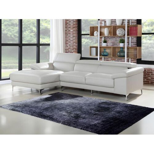 LINEA SOFA Leren hoekbank SOLANGE - wit - Hoek links