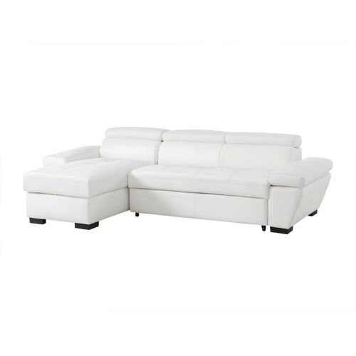 LINEA SOFA Hoekbank JONOVA - Leer - Wit - Hoek links