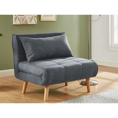 Unique - Grote slaapfauteuil in stof Antraciet - chila - 90x82x83 cm - Slaapbank Unique - Grote slaapfauteuil in stof Antraciet - chila - 90x82x83 cm - Slaapbank