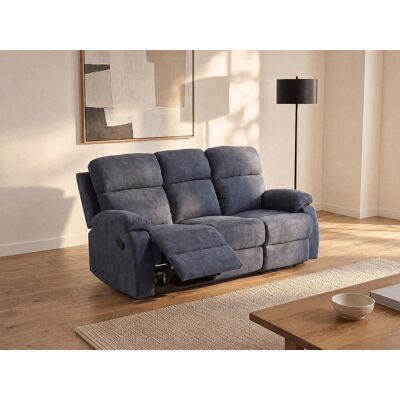 Vente-unique Driezits relaxbank van stof TOLZANO - Antraciet Vente-unique Driezits relaxbank van stof TOLZANO - Antraciet