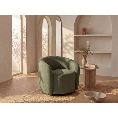 Vente-unique Draaifauteuil van olijfgroene stof - VEREIDE Vente-unique Draaifauteuil van olijfgroene stof - VEREIDE