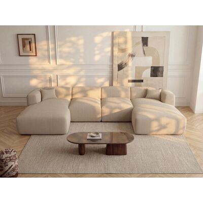 Maison Céphy Grote Beige Textuur Hoekbank - Bank Maison Céphy Grote Beige Textuur Hoekbank - Bank