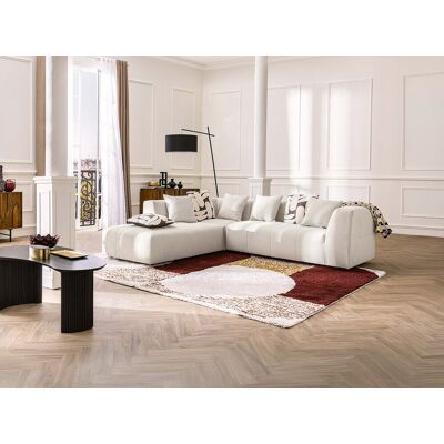 Maison Céphy Fluwelen Linker Hoekbank - 6 Zitplaatsen - Beige Maison Céphy Fluwelen Linker Hoekbank - 6 Zitplaatsen - Beige