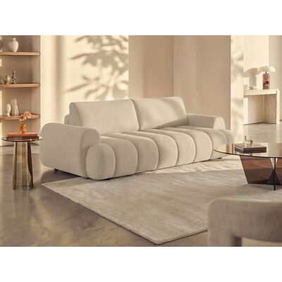 Vente-unique Vierzits-slaapbank van beige stof FRIDORA Vente-unique Vierzits-slaapbank van beige stof FRIDORA