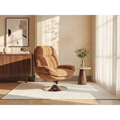Vente-unique Draaibare fauteuil van mosterdgele getextureerde stof - ILMACA Vente-unique Draaibare fauteuil van mosterdgele getextureerde stof - ILMACA
