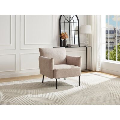 Vente-unique Fauteuil in getextureerde stof kleur beige - GERALDIA Vente-unique Fauteuil in getextureerde stof kleur beige - GERALDIA