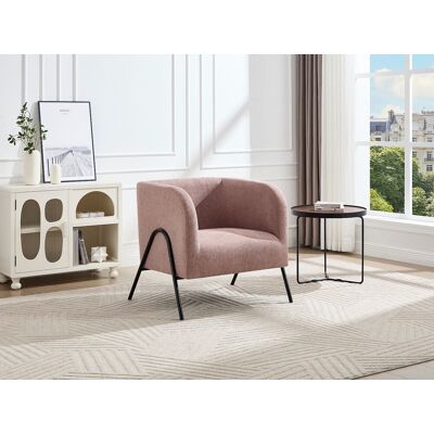 Vente-unique Roze stoffen fauteuil - BLINODA Vente-unique Roze stoffen fauteuil - BLINODA