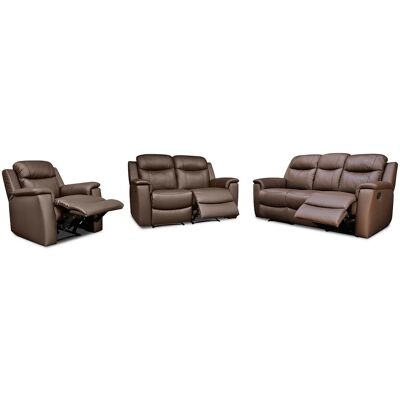 Uniek Leren Banken Set - Bruin - 3/2/1 Zitplaatsen - Relax Uniek Leren Banken Set - Bruin - 3/2/1 Zitplaatsen - Relax