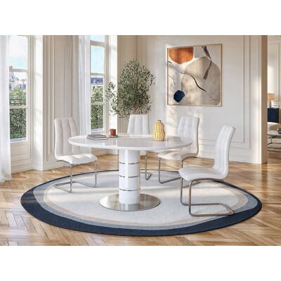 Vente-unique Uittrekbare eettafel - 4 à 6 personen - Mdf en roestvrij metaal - Witgelakt - CUSCO Vente-unique Uittrekbare eettafel - 4 à 6 personen - Mdf en roestvrij metaal - Witgelakt - CUSCO