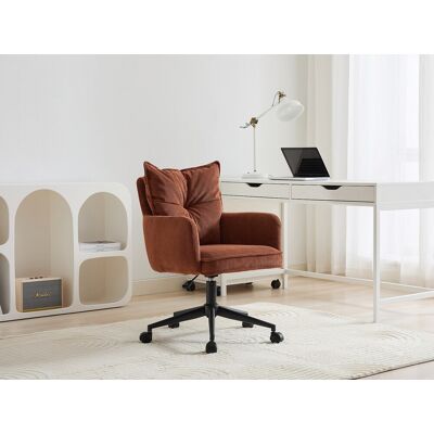 Vente-unique Bureaustoel - Ribfluweel - Terracotta en zwart - Verstelbare hoogte - BATARU van Pascal Morabito Vente-unique Bureaustoel - Ribfluweel - Terracotta en zwart - Verstelbare hoogte - BATARU van Pascal Morabito