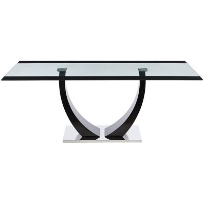 Vente-unique Eettafel MEZZO - 8 personen - MDF en gehard glas - zwart Vente-unique Eettafel MEZZO - 8 personen - MDF en gehard glas - zwart