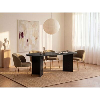 Vente-unique Eettafel 8 personen - Zwart - TOPANIA Vente-unique Eettafel 8 personen - Zwart - TOPANIA