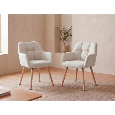 Pascal MORABITO Pega Stoel - Fluweel en Hout - Beige - Moderne Vintage Stijl Pascal MORABITO Pega Stoel - Fluweel en Hout - Beige - Moderne Vintage Stijl