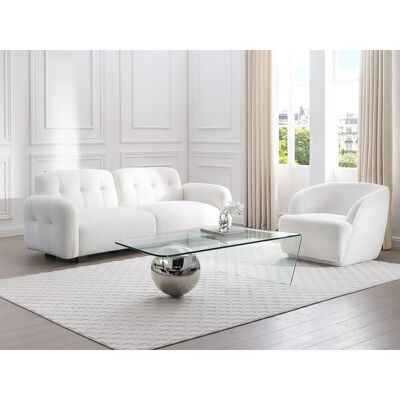 Vente-unique Salontafel MUNDO - Gehard glas en staal Vente-unique Salontafel MUNDO - Gehard glas en staal