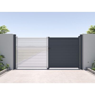 Vente-unique Pijler voor poort in aluminium – D15 cm x H190 cm – Antraciet – NERETO Vente-unique Pijler voor poort in aluminium – D15 cm x H190 cm – Antraciet – NERETO