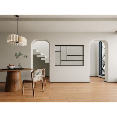 Vente-unique Glazen designbinnenraam van gepoederlakt aluminium 150 x 105 cm - Zwart - ARTENA Vente-unique Glazen designbinnenraam van gepoederlakt aluminium 150 x 105 cm - Zwart - ARTENA