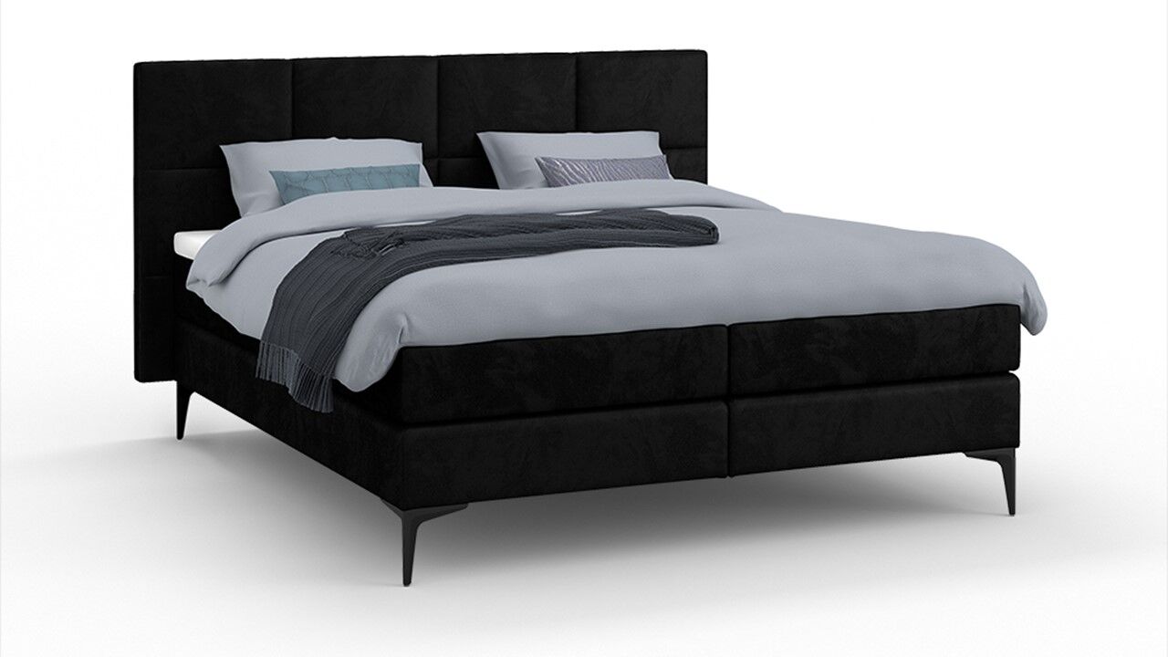 Karlsson Boxspring Attraktiv Trendik Vlak Met Gestoffeerd Matras 180x210  - black