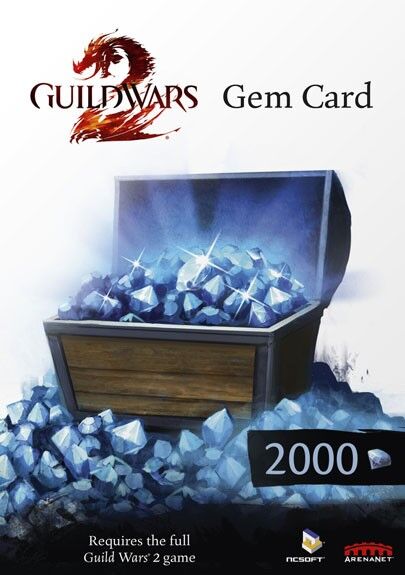 Retail Gem Card 2000 Guild Wars 2 Digital Key Version