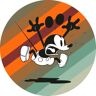 Komar Wandfolie Mickey Mouse up and away 125 x 125 cm (breedte x hoogte), rond en zelfklevend (1 stuk) multicolor