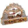 my home Schwibboog Verhoging en kabelbaan, skihut en Kerstmarkt, kerstversiering beige 64 cm