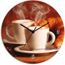Artland Wandklok Stomende cappuccino en croissant optioneel verkrijgbaar met kwarts- of radiografisch uurwerk, geruisloos zonder tikkend geluid bruin