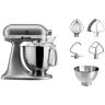 KitchenAid Keukenmachine 5KSM175PSECU CONTOUR ZILVER met accessoires ter waarde van ca. € 112,- zilver