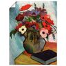 Artland Artprint Stilleven met anemonen en blauw boek als artprint op linnen, poster in verschillende formaten maten multicolor 30 cm x 40 cm