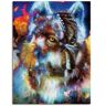 Artland Artprint Indiase Krijger met wolf als artprint op linnen, poster, muursticker in verschillende maten multicolor 90 cm x 120 cm